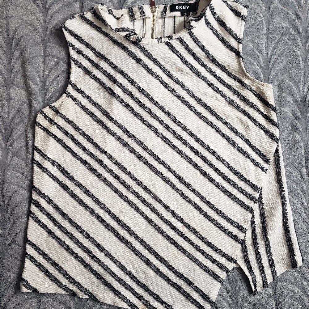 DKNY Sleeveless Striped Blouse Shirt